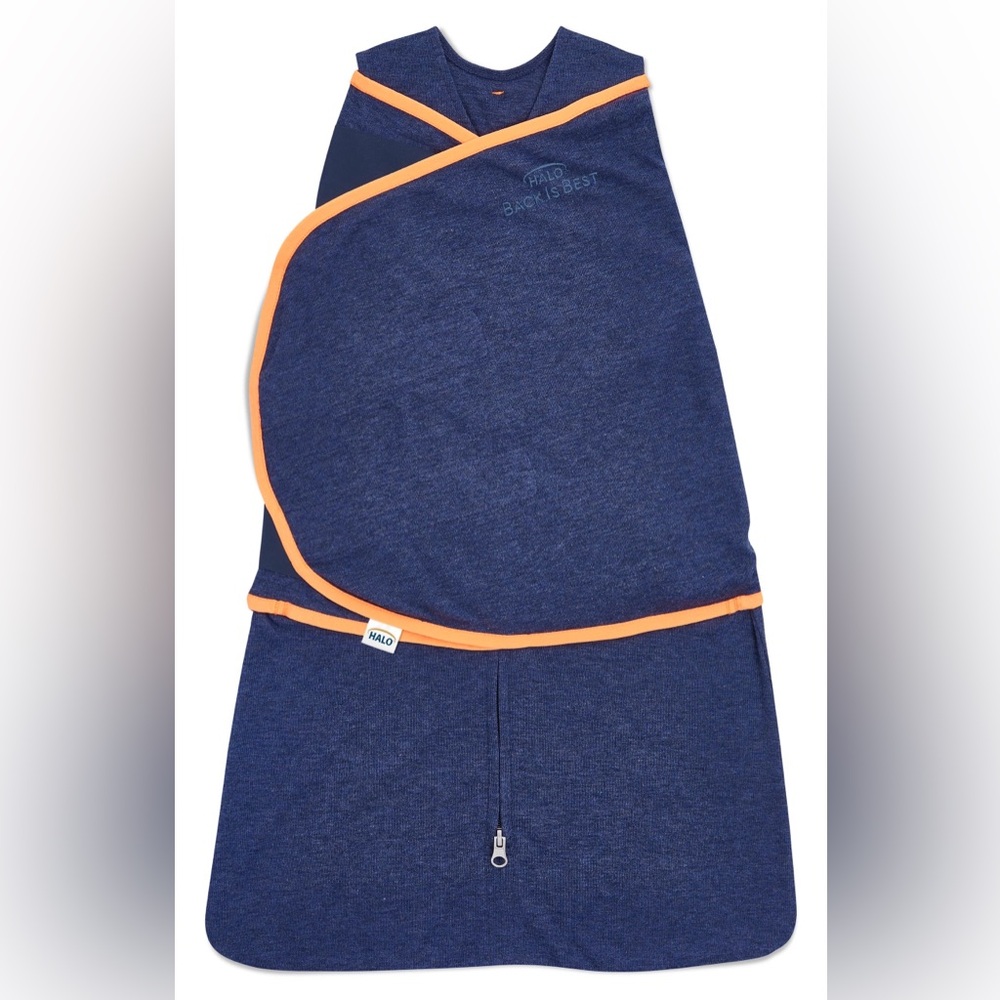 Halo Sleepsack Swaddle Navy and Orange Baby Swaddle